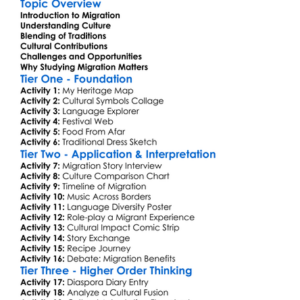 Cultural Impacts Of Migration Worksheet Activity Booklet