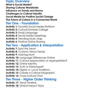 Cultural Impacts Of Social Media Worksheet Activity Booklet