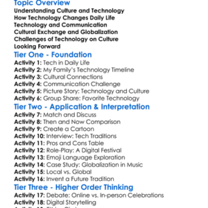 Cultural Impacts Of Technology Worksheet Activity Booklet