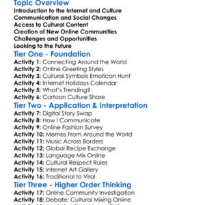 Cultural Impacts Of The Internet Worksheet Activity Booklet