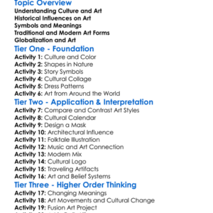 Cultural Impacts On Art Styles Worksheet Activity Booklet