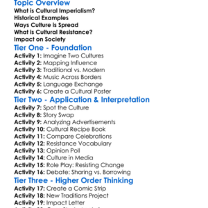Cultural Imperialism And Resistance Worksheet Activity Booklet
