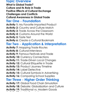 Cultural Implications Of Global Trade Worksheet Activity Booklet