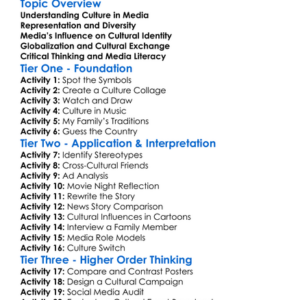 Cultural Influence In Media Worksheet Activity Booklet