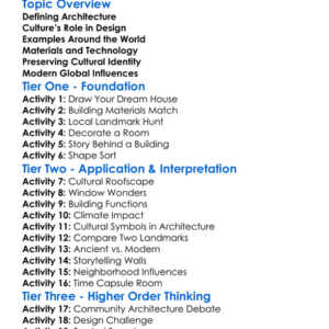 Cultural Influence On Architecture Worksheet Activity Booklet