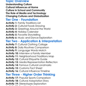 Cultural Influences In Everyday Life Worksheet Activity Booklet