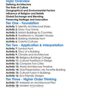 Cultural Influences On Architecture Worksheet Activity Booklet