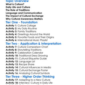 Cultural Influences On Daily Life Worksheet Activity Booklet