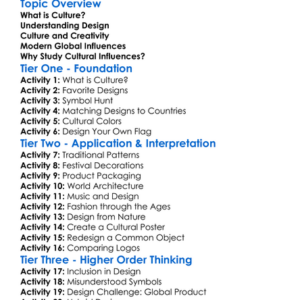 Cultural Influences On Design Worksheet Activity Booklet