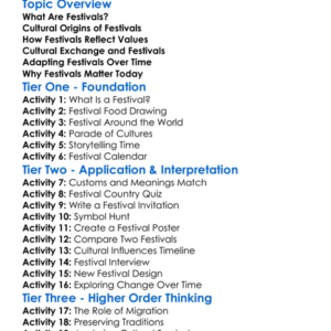 Cultural Influences On Festivals Worksheet Activity Booklet