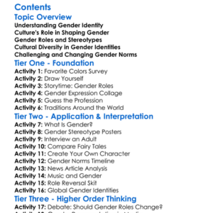 Cultural Influences On Gender Identity Worksheet Activity Booklet