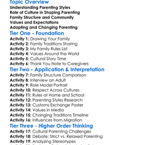 Cultural Influences On Parenting Worksheet Activity Booklet