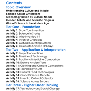 Cultural Influences On Science And Technology Worksheet Activity Booklet