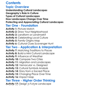 Cultural Landscapes And Geography Worksheet Activity Booklet