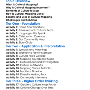 Cultural Mapping Worksheet Activity Booklet