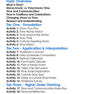 Cultural Perceptions Of Time Worksheet Activity Booklet