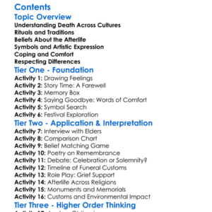 Cultural Perspectives On Death And The Afterlife Worksheet Activity Booklet