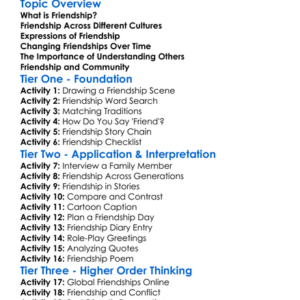 Cultural Perspectives On Friendship Worksheet Activity Booklet
