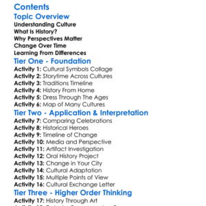 Cultural Perspectives On History And Change Worksheet Activity Booklet