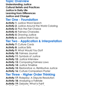 Cultural Perspectives On Justice Worksheet Activity Booklet