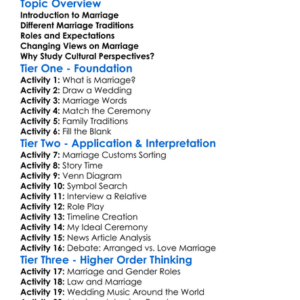 Cultural Perspectives On Marriage Worksheet Activity Booklet
