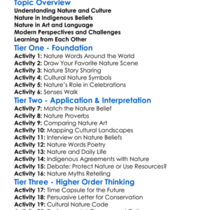 Cultural Perspectives On Nature Worksheet Activity Booklet