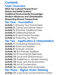 Cultural Perspectives On The Environment Worksheet Activity Booklet