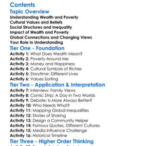 Cultural Perspectives On Wealth And Poverty Worksheet Activity Booklet