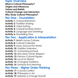 Cultural Philosophy Worksheet Activity Booklet