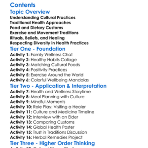 Cultural Practices In Health And Wellness Worksheet Activity Booklet