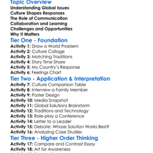 Cultural Response To Global Issues Worksheet Activity Booklet