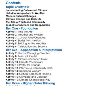Cultural Responses To Climate Change Worksheet Activity Booklet