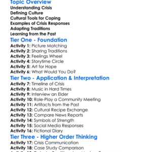 Cultural Responses To Crisis Worksheet Activity Booklet