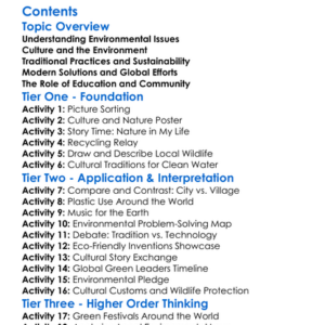 Cultural Responses To Environmental Issues Worksheet Activity Booklet