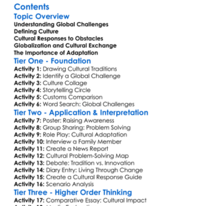 Cultural Responses To Global Challenges Worksheet Activity Booklet