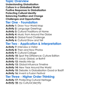Cultural Responses To Globalization Worksheet Activity Booklet