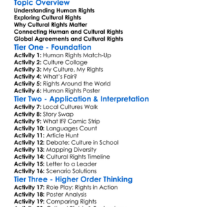 Cultural Rights And Human Rights Worksheet Activity Booklet