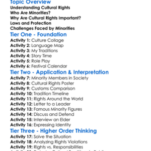 Cultural Rights Of Minorities Worksheet Activity Booklet