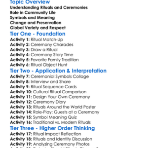 Cultural Rituals And Ceremonies Worksheet Activity Booklet