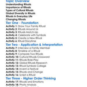 Cultural Rituals Worksheet Activity Booklet