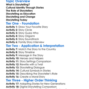 Cultural Roles In Storytelling Worksheet Activity Booklet