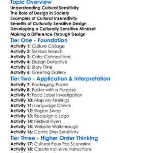 Cultural Sensitivity In Design Worksheet Activity Booklet