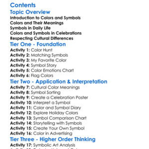 Cultural Significance Of Colors And Symbols Worksheet Activity Booklet
