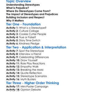 Cultural Stereotypes And Prejudices Worksheet Activity Booklet