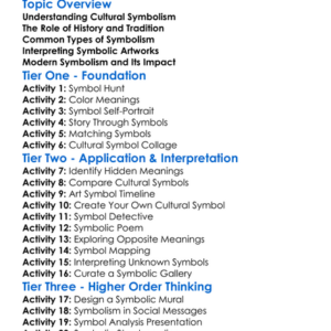 Cultural Symbolism In Art Worksheet Activity Booklet