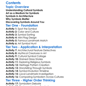 Cultural Symbols In Art And Architecture Worksheet Activity Booklet