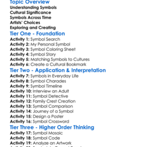 Cultural Symbols In Art Worksheet Activity Booklet