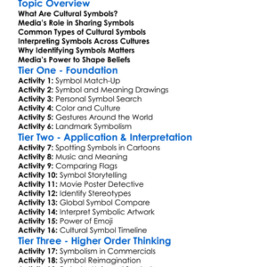 Cultural Symbols In Media Worksheet Activity Booklet