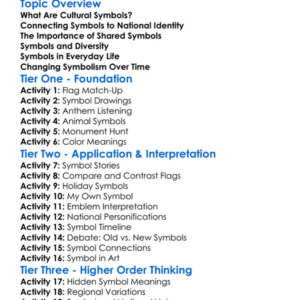 Cultural Symbols In National Identity Worksheet Activity Booklet