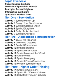 Cultural Symbols In Religion Worksheet Activity Booklet